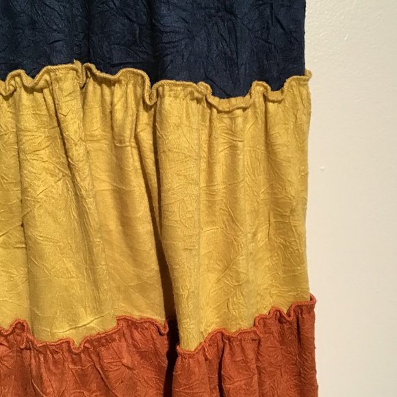 DeCo USA Colour Block Tiered Maxi Skirt - Picture 5 of 9